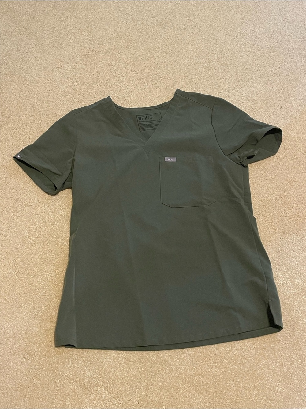 Figs Moss Scrub Set- Catarina Top and Yola High Rise Slim Scrub Pants- Size S - Picture 3 of 3
